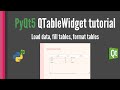 PyQt5 QTableWidget tutorial: Load data, fill tables, format tables [Table Widget]