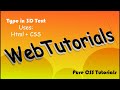 3D Text Typing Effects Using CSS Only - Pure CSS Tutorial | Web Tutorials
