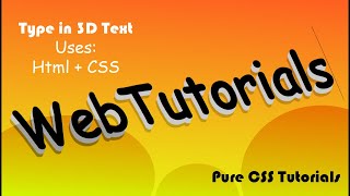 3D Text Typing Effects Using CSS Only - Pure CSS Tutorial | Web Tutorials