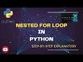 Python Basics 09  - Nested For Loops Explained | STEP-BY-STEP Tutorial #pythonforbeginners