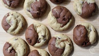 Half and Half Chocolate Chip Cookies Recipe | The Sweetest Journey