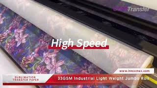 COMAX, 33GSM Sublimation Transfer Paper, Industrial Lightweight Jumbo Roll, China Manufacturer