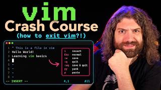 `vim` Crash Course (how to exit vim?!) - Bash Scripting Course (pt10)