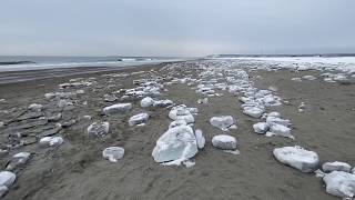 北海道豊頃町ジュエリーアイス。入口から海岸までの道のり