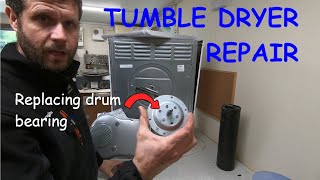 Noisy tumble dryer, replacing the drum bearing