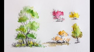 How to Paint A Tree with Watercolor - 2019 for architects
