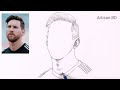 How To Draw Realistic face Lionel Messi | Easy Pencil Sketch | Messi Drawing #messi