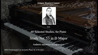 J.B. Cramer: Study No. 53 in D Major, Andante maestoso ed espressivo, from 60 Selected Studies