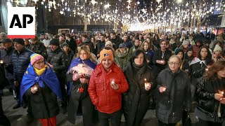 ათასობით ადამიანი იკრიბება თბილისში მართლმადიდებლური შობის აღსანიშნავად, რადგან საქართველოში საპროტესტო აქციები გრძელდება