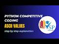 ASCII Values Coding Question in Python | Placement Interview Problem