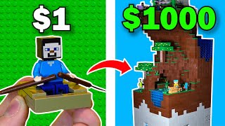 $1 vs $1000 LEGO MINECRAFT build...