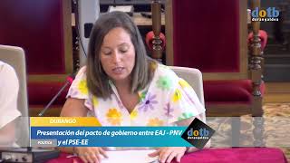 #dotb Presentación del pacto de gobierno de EAJ PNV y el PSE EE en el Ayuntamiento de Durango