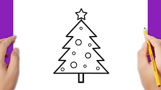 How to draw a Christmas tree 🎄🎅