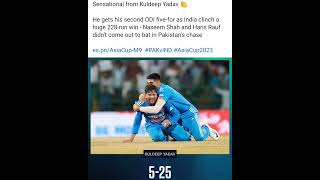 Kuldeep Yadav takes 5 wickets vs Pakistan | Espncricinfo #indvspak #kuldeepyadav #asiacup #babarazam