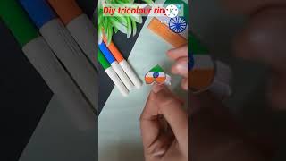 Tricolour Ring 🇮🇳ll Diy easy ring 💍🟠⚪🟢 ll#shorts #viral #independenceday #its_crafty_corner