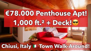 🇮🇹✨ €78.000 Dream Penthouse in Chiusi, Italy! Private Deck, Loft Kitchen \u0026 Fireplace 🔥🌞