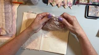 Craft With Me Junk Journal Tutorial process video series - #4 adhering elements in signature 2