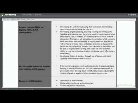 How to write a session plan How to write a session plan