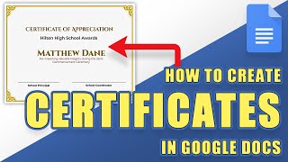 How to Create a Printable CERTIFICATE/AWARD Using Google Docs (Custom and Templates)