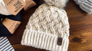 The Westlyn Woven Beanie, Joining the Brim and Rounds 1 and 2 #crochethat #crochetbeanie