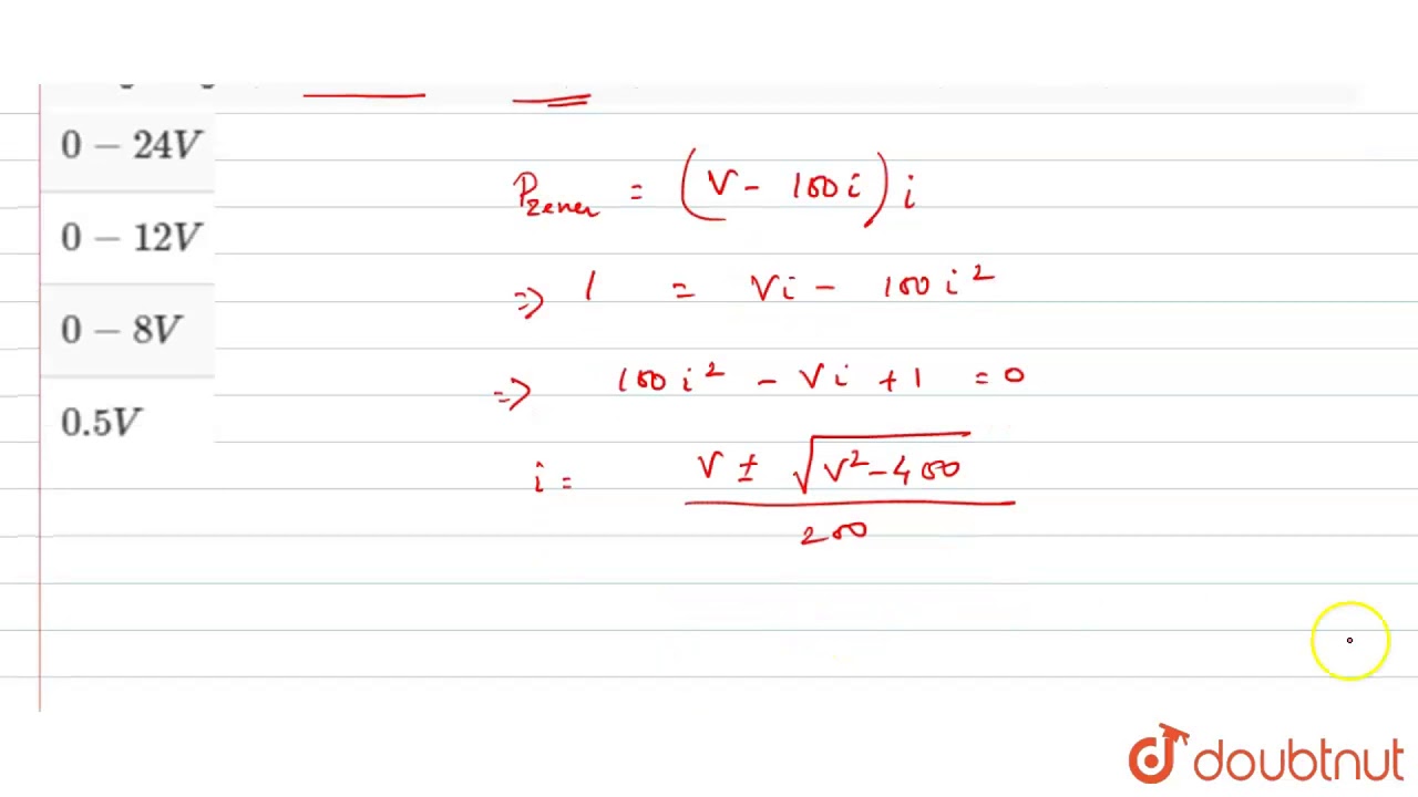 An Experiment Is Preformed To Determine The `I-V` Characteristics Of A ...