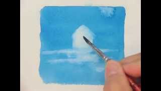 水彩画の描き方 「リフトアウト」How to paint watercolor. Lift out. Watercolor Basic Tutorial 村田收