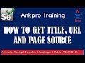 Selenium with Java 4 - How to get browser window title? How to get url? How to get page source?