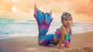 Toddler Mermaid photoshoot behind the scene