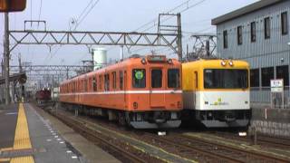 近鉄　電気検測車はかるくん　養老鉄道検測運転2012春　西大垣駅3色並び