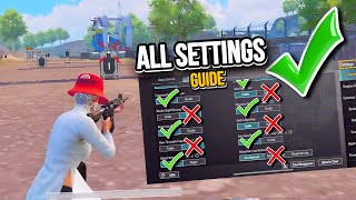 PUBG MOBILE NEW BEST SENSITIVITY & SETTINGS 🔥SETTINGS + TUTORIAL + CODE ✅❌