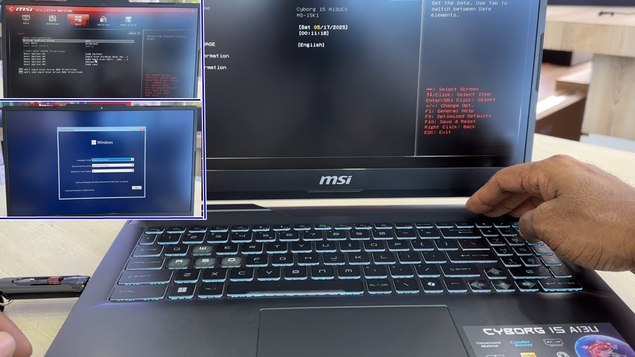 Msi Cyborg 15 A13u How To Enter Bios Uefi Settings Boot Menu