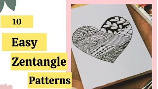 Heart❤️💖Easy and Simple Heart Zentangle/Doodle|Zentangle patterns