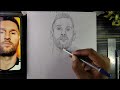 how to draw lionel messi outline tutorial leo messi portrait drawing pencil sketch messi