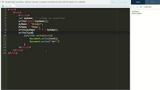 49 JavaScript variables, string, number, Boolean undefined and null Get type of a variable