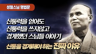 신통을 얻어도 이를 숨겼던 스님들. 스님들이 신통을 숨긴 이유 [소참법문]