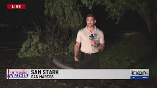KXAN's Sam Stark surveys damage in San Marcos