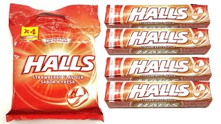 Halls Cough Candy Drops Strawberry Flavour Spain unboxing review