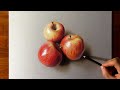 How to Draw Realistic Apples - Time Lapse (Long Version)