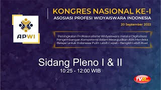 Sidang Pleno I & II - KONGRES ke 1 APWI