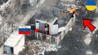 Ukranian army shoots russian soldiers with FPV drone .