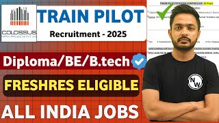 Railway Train Pilot (Loco Pilot) Recruitment 2025 | Freshers | Diploma/BE/B.tech | Job Vacancy 2025