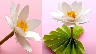 How to make Paper Water Lily // Handmade easy Water Lily Tutorial // Craft Tutorial