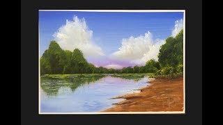 #175. How to paint a water scenery (acrylic)