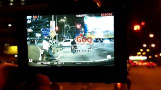 GOQ D90 Dashcam Car Camera - 3 Lens - Night Test