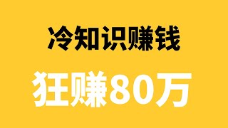 2022网赚项目，新手网上赚钱：冷知识赚钱项目，已经有人通过这个方法狂赚80万！