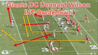 Giants DC Dennard Wilson Interception Film Breakdown