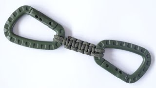 How to make a Paracord "double" Carabiner Keychain Lanyard - Cobra Knot - CBYS Tutorial - DIY