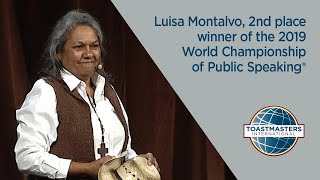 Luisa Montalvo, 2nd place winner of 2019 World Championship of Public Speaking®