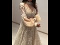 hw490 beige a line wedding dress_1