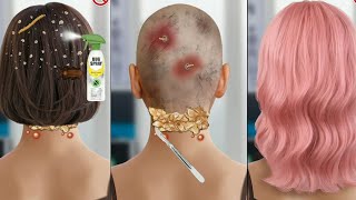 ASMR treatment Remove Head Lice Infection | 2d animation | 머릿니 감염을 제거하는 ASMR 치료 2차원 애니메이션